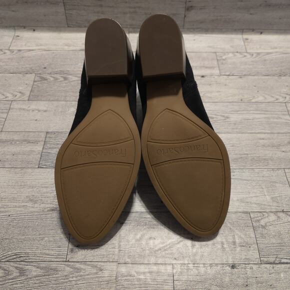 Franco Sarto Womens Size 6.5 M Black Suede Heeled Ankle Chelsea Boots Bootie - Picture 9 of 10